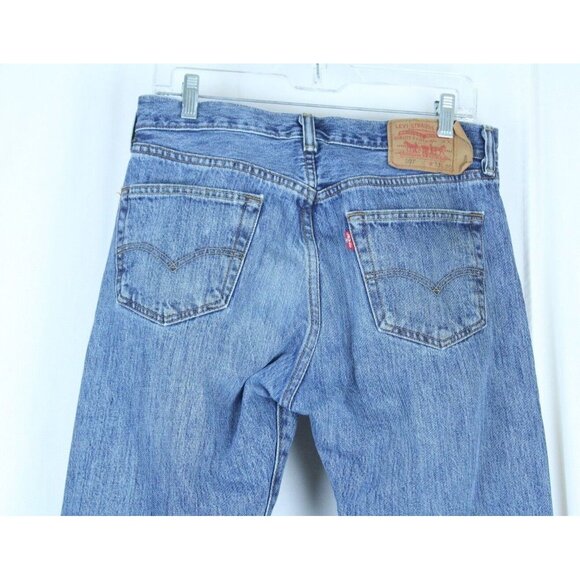 Levi's 501 33 x 30 Frayed Hem See Measurements Straight Leg Button Fly Jeans - Picture 6 of 11